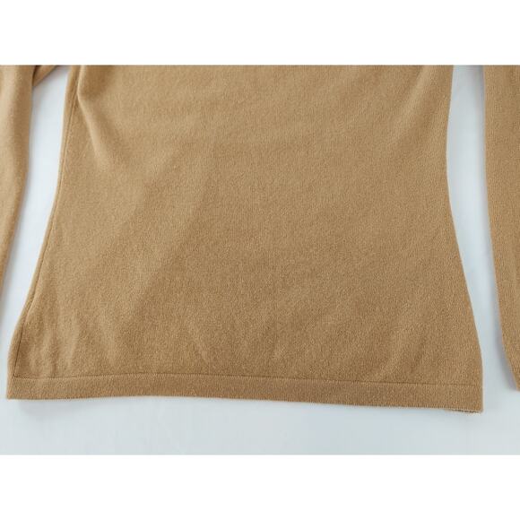 Pure Collection 100% Cashmere V Neck Sweater Tan Camel UK 10 US 4/6 Small - Picture 9 of 11